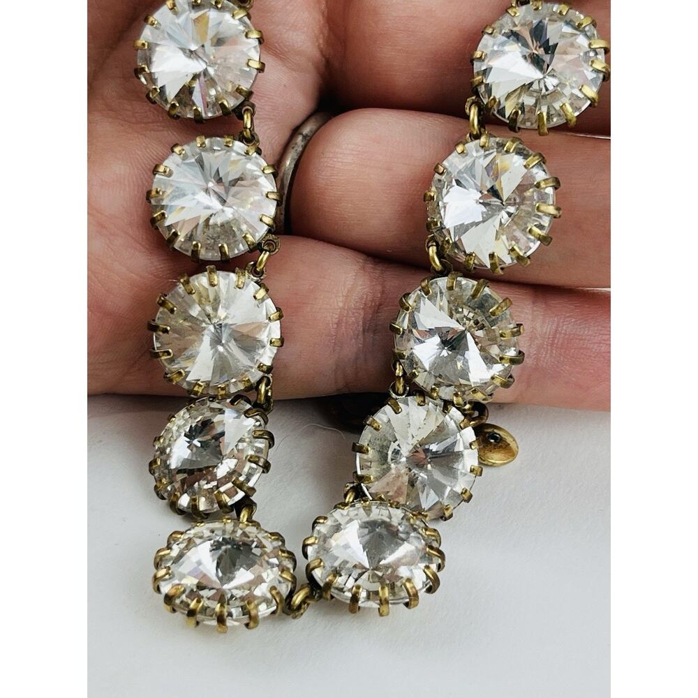 J Crew Anna Wintour Necklace Georgian Collet Riviere Rivoli Crystal Brulee Vntge